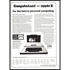 1978 Apple II Personal Computer Vintage Print Ad 70s High Tech Wall Art Photo